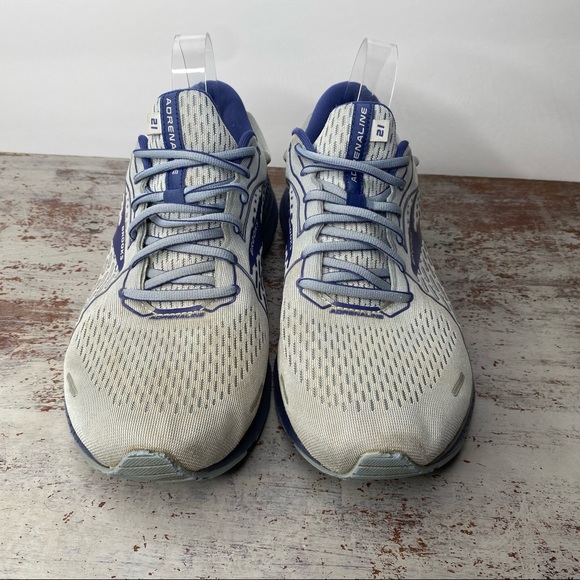Brooks adrenaline 21 Grey & Navy Blue Athletic shoes 11 wide - Picture 3 of 9